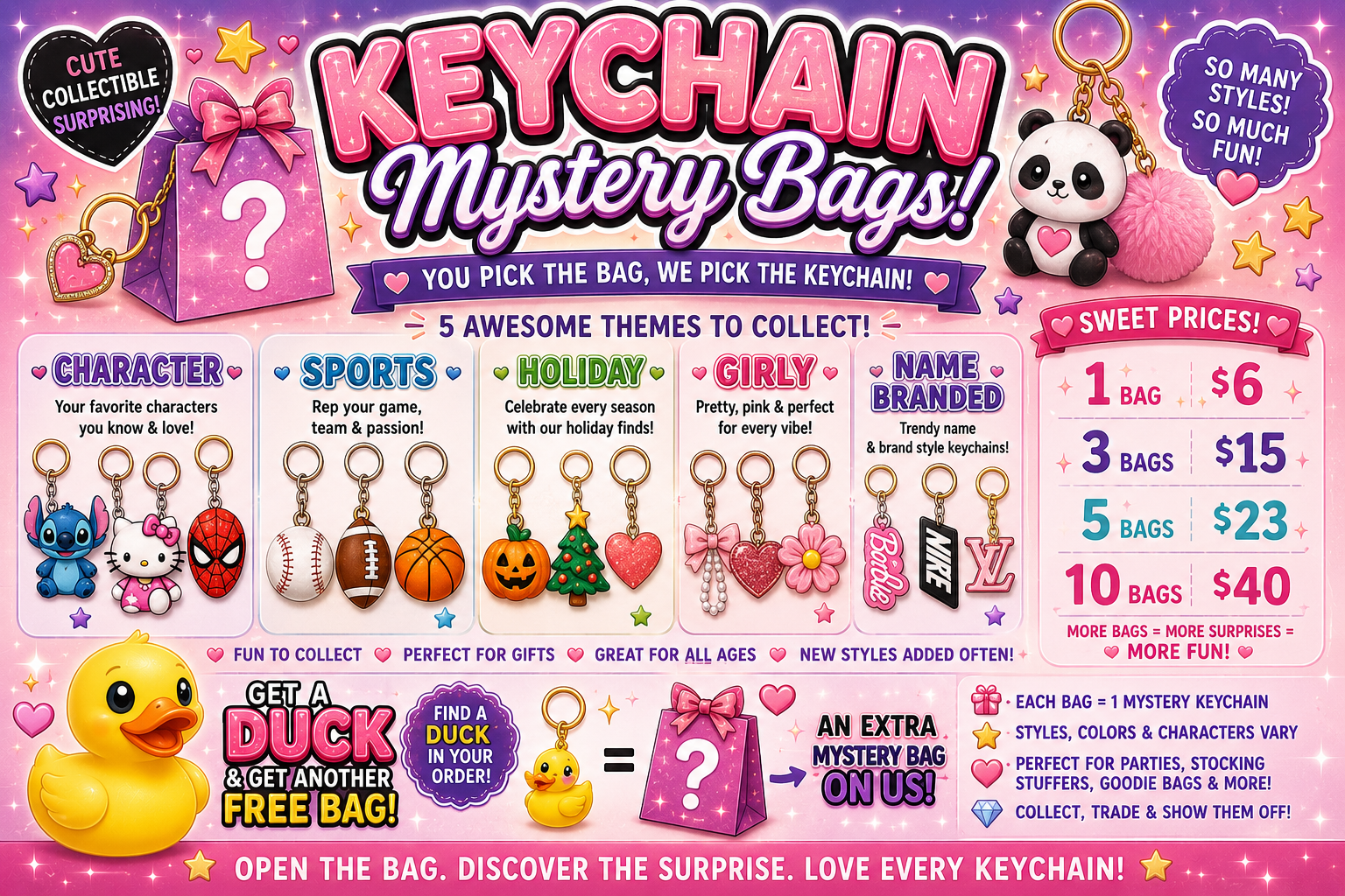 🔑 Mystery Keychain Bags – Every Bag is a Surprise!