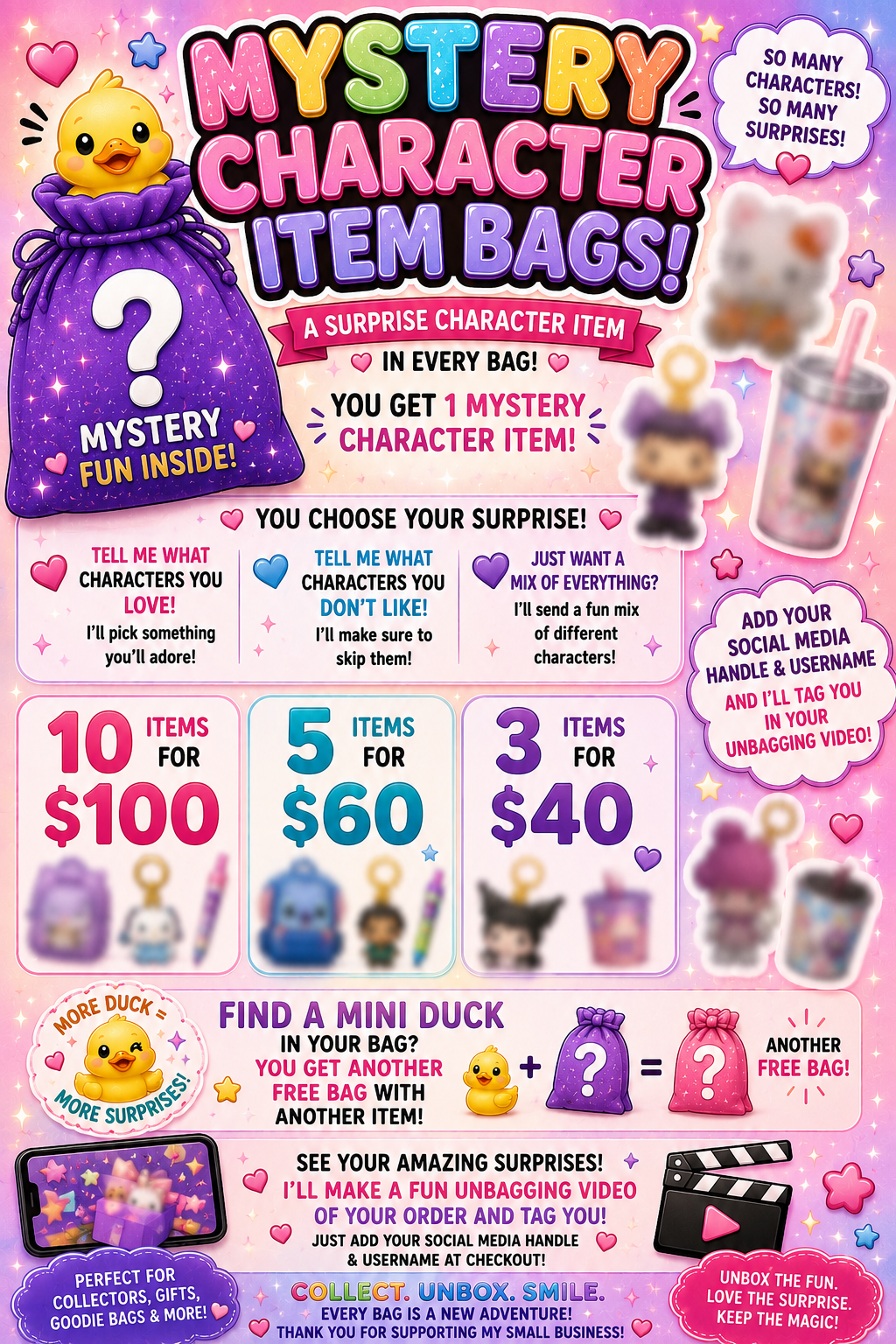 🎀Character Mystery Bags🎀